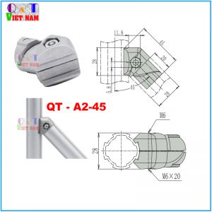 KHỚP NỐI 45 độ NHÔM ỐNG QT - A2-45